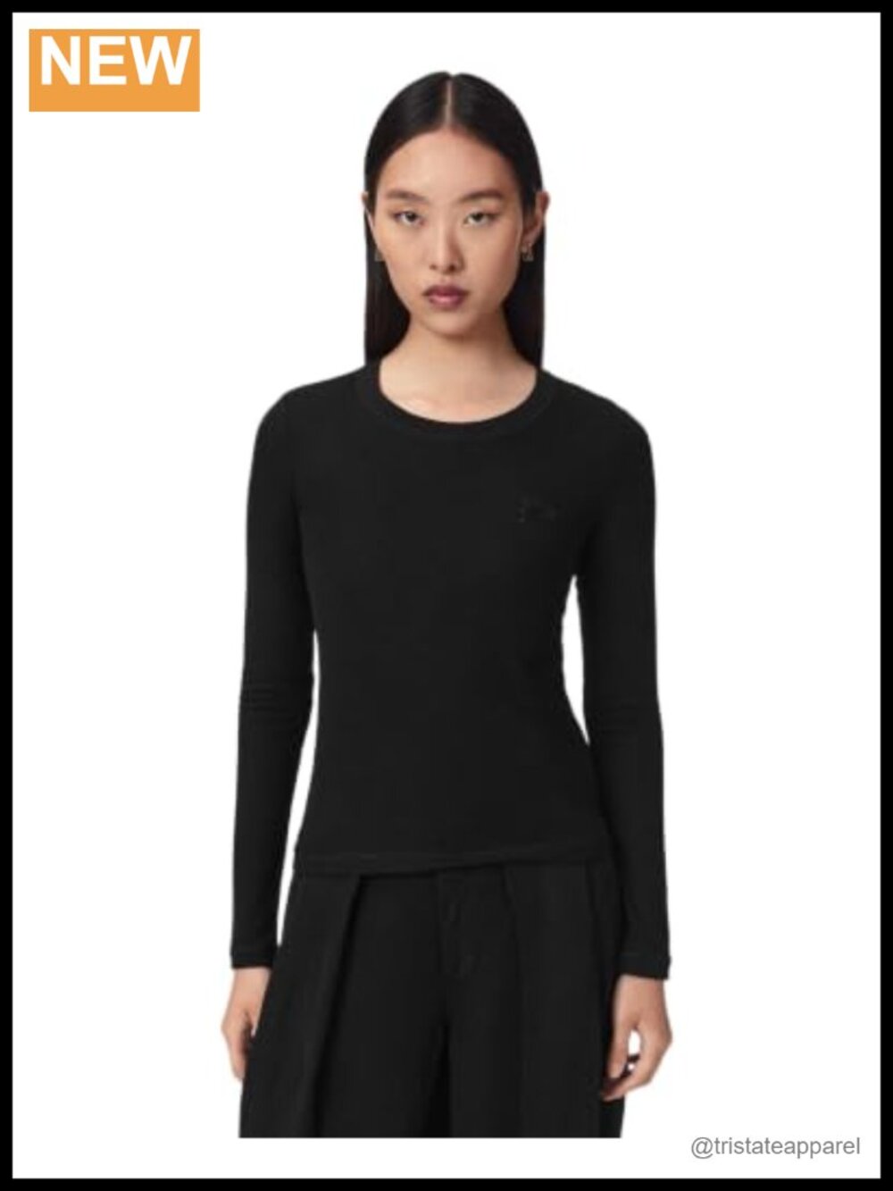 AllSaints Stevie Haven LS Tee Long Sleeve Crew Neck Lyocell Blend Women's Top